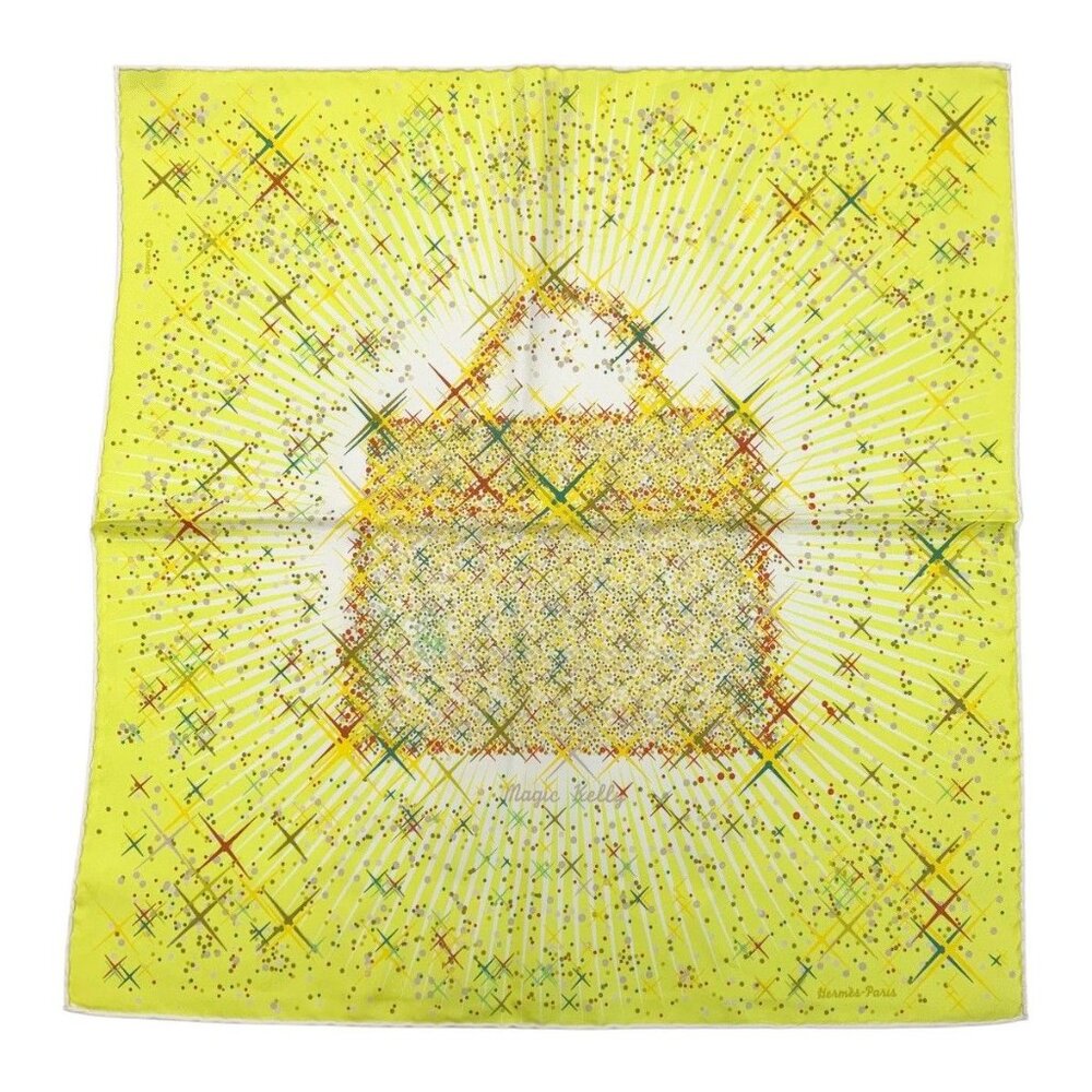 Hermes Magic Kelly Yellow Silk Scarf